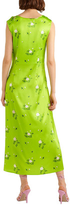BERNADETTE Sarah Floral-print Stretch-silk Satin Midi Dress