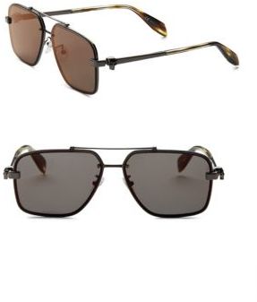 Alexander McQueen 60MM Modified Rectangle Sunglasses