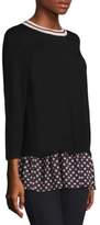 Thumbnail for your product : Kate Spade Diamond Mixed Media Sweater
