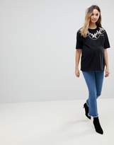 Thumbnail for your product : ASOS Maternity MATERNITY T-Shirt With Embroidered Yoke And Fringe Detail