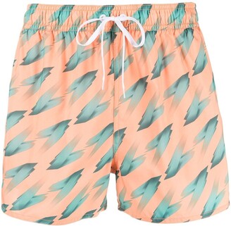 adidas allover print swim shorts