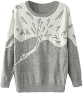 Thumbnail for your product : Choies Gray Swan Graphic Sweater