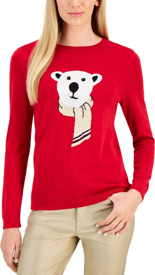 skøn stavelse Direkte Tommy Hilfiger Women's Red Sweaters on Sale | ShopStyle