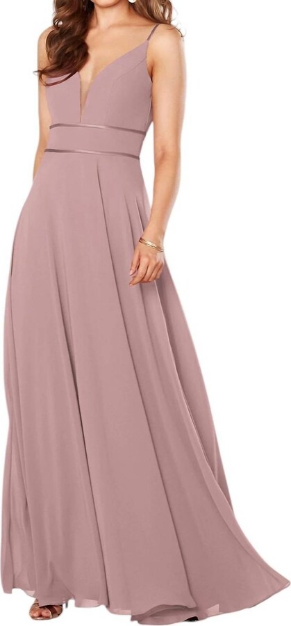 Sorella Vita Bridesmaid Dress With Double Banded Waist In Rosewood