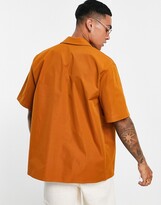 Thumbnail for your product : ban.do short sleeve zip up shirt in tan