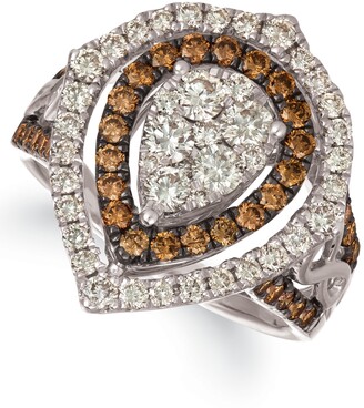 LeVian Chocolate & Nude Diamond Cluster Halo Ring (1-9/10 ct. t.w.) in 14k Rose, Yellow or White Gold