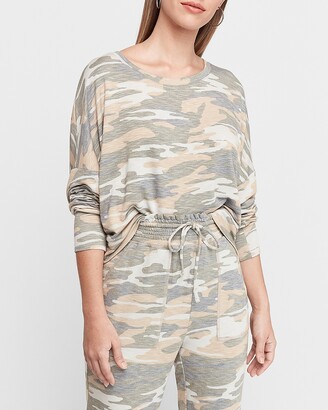 Express Camo Banded Bottom Sweatshirt