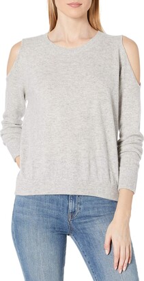 Minnie Rose Women's 100% Cashmere Cold Shoulder Sweater