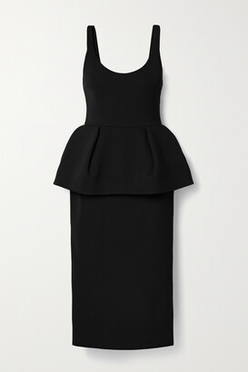 Cushnie Stretch-crepe Peplum Midi Dress - Black