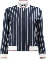 Thumbnail for your product : Thom Browne Classic Varsity Jacket With Broderie Anglaise Tennis Crest In Bold Blazer Stripe Wool/Cotton