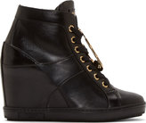 Thumbnail for your product : Versus Black Leather Wedge Sneakers