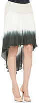 Thumbnail for your product : Haute Hippie Dip Dye Fringe-Detail Silk Skirt