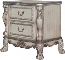 One Allium Way Dresden II Bone White Finish Nightstand