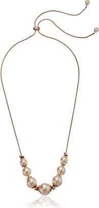 Kenneth Cole New York Womens Rose Gold Knot and Tone Pearl Frontal Necklace