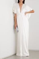Thumbnail for your product : Temperley London Cape-effect Silk-satin Gown - Ivory