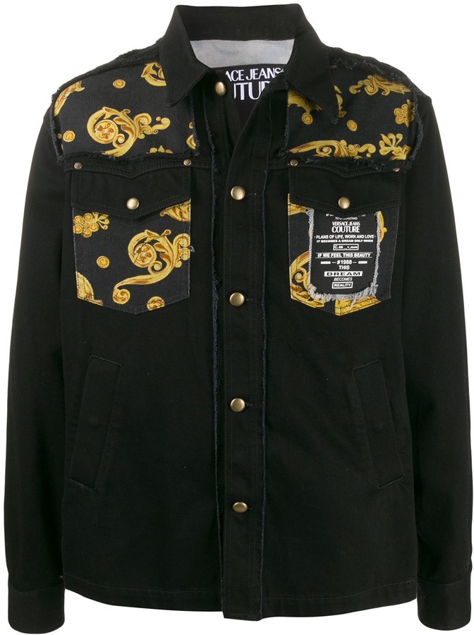 versace black denim jacket