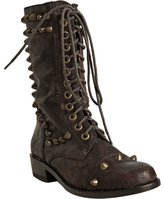Thumbnail for your product : Candela brown leather 'Combat' studded lace up boots