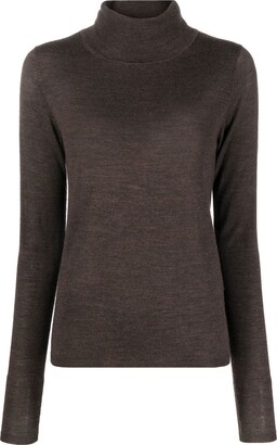 Totême High-Neck Long-Sleeve Wool Top