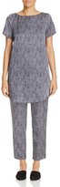 Thumbnail for your product : Eileen Fisher Petites Printed Silk Boat Neck Tunic