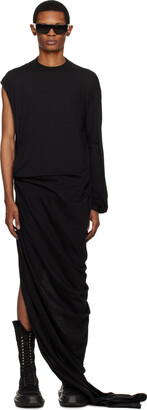 Rick Owens Black Single-Shoulder Maxi Dress