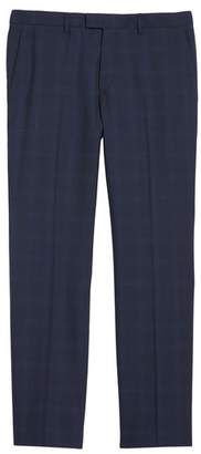 Theory Marlo Flat Front Plaid Wool Trousers
