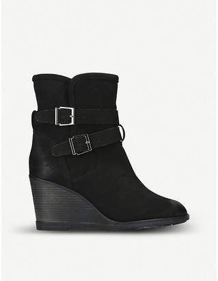 black wedge boots uk