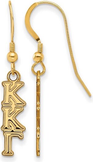 Black Bow Jewelry Co. BlackBowJewelry14kYellowGoldPlatedSterlingSilverKappaKappaGammaGreekLifeLettersExtraSmallDangleEarrings