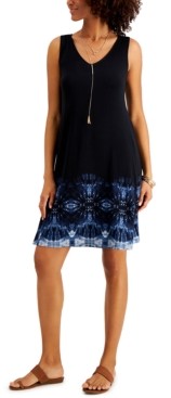 Style&Co. Style & Co Printed Cross-Back Swing Tank Dress, Created for Macy's