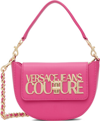 Versace Jeans Couture Pink Logo Lock Shoulder Bag