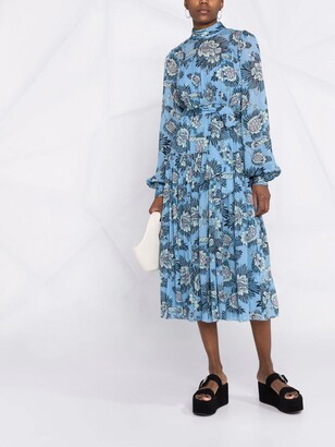 Diane von Furstenberg Floral-Print Mid-Length Dress