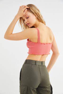 Out From Under Savannah Mesh Strap Cropped Hem Vest - orange L at Urban Outfitters