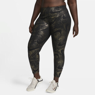 Nike Women's One Mid-Rise Printed Leggings (Plus Size) in Black - ShopStyle