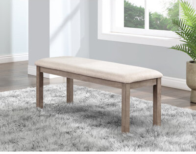 Gracie Oaks Marniyah Cotton Blend Upholstered Bench