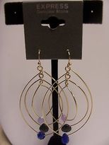 Thumbnail for your product : Express NEW EARRINGS DANGLES GUNMETAL or GOLD TONE , BLUE BLACK or PINK $22 *E1
