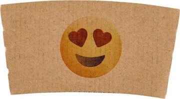 Restaurantware Restpresso Heart Eyes Emoji Coffee Cup Sleeve Basic Paper Disposable Straws & Drink Accessories