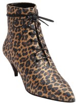 Thumbnail for your product : Saint Laurent brown and black leopard print lace up kitten heel booties