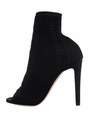 open toe black sock boots