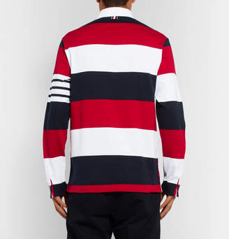 Thom Browne Striped Cotton-Jersey Polo Shirt