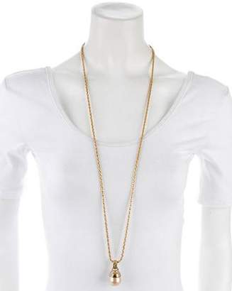 Givenchy Faux Pearl & Crystal Pendant Necklace