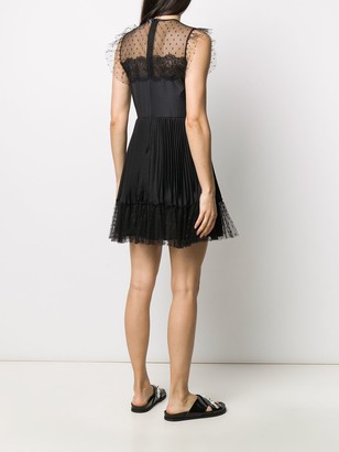 RED Valentino Point D'esprit Pleated Dress