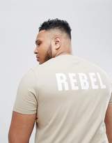 Thumbnail for your product : ASOS DESIGN Plus t-shirt with rebel slogan print