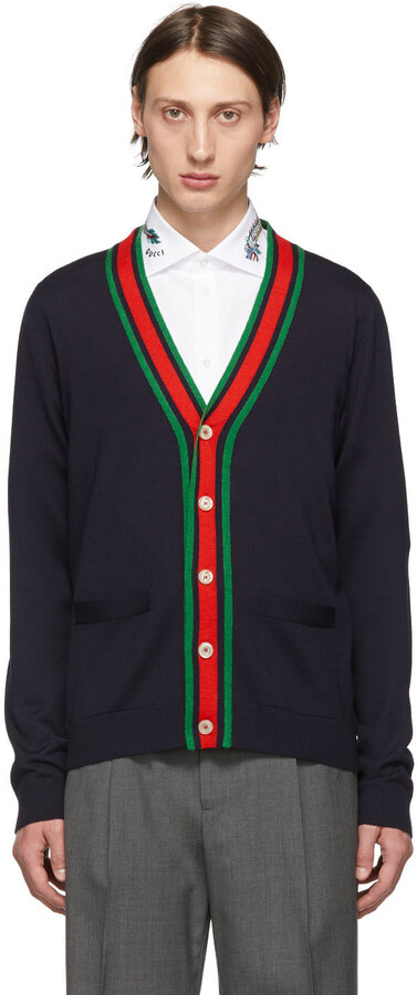 gucci navy cardigan