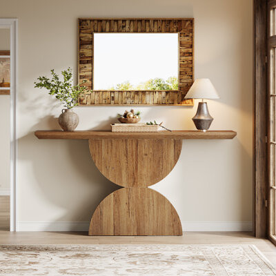 TribeSigns 63-inch Console Table For Entryway, Narrow Entryway Table With Unique Sturdy Base, Farmhouse Furniture Behind The Couch For Living Room, Hallway, Entr