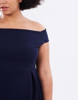 Thumbnail for your product : Textured Bardot Fit-and-Flare Dress