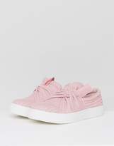 Thumbnail for your product : Glamorous Pink Knitted Twist Slip On Plimsoll