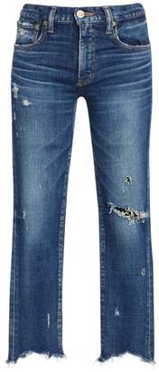 Moussy Vintage Glendele Mid-Rise Frayed Skinny Ankle Jeans