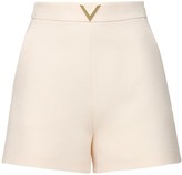 Thumbnail for your product : Valentino Metal V Logo Crepe Couture Shorts