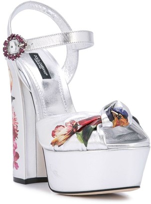 Dolce & Gabbana Floral Print Platform Sandals