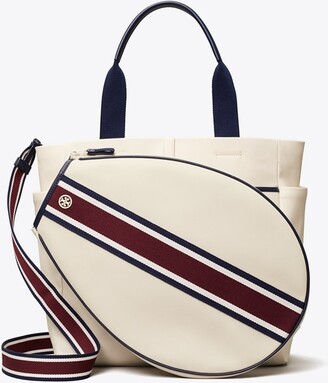 Tory Burch Canvas Convertible Stripe Tennis Tote - ShopStyle