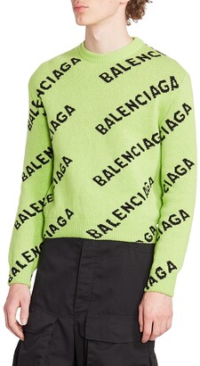 helvede ustabil Gutter Balenciaga Logo Intarsia Wool-Blend Sweater - ShopStyle